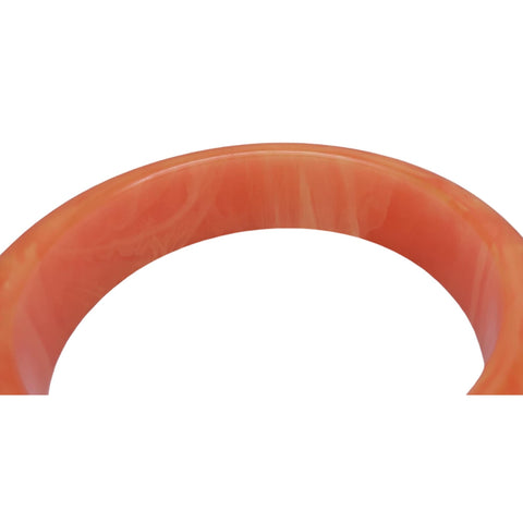 Chunky Tangerine Orange Marbled Bakelite Bangle Bracelet