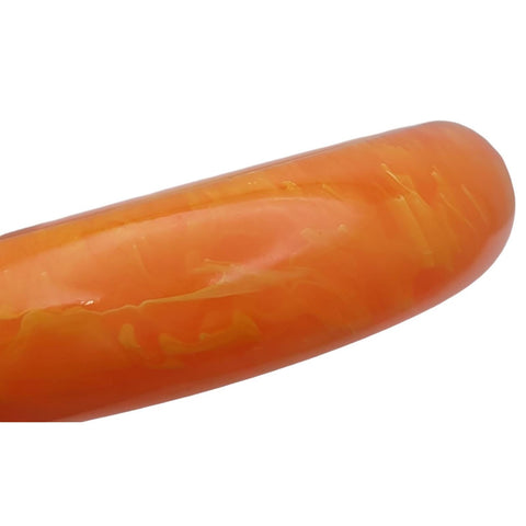 Chunky Tangerine Orange Marbled Bakelite Bangle Bracelet