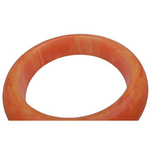 Chunky Tangerine Orange Marbled Bakelite Bangle Bracelet
